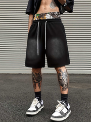 TECCULI - Pantalones cortos vaqueros para hombre, estilo retro, informal, versátil, estilo americano, de verano, de sección fina, lavados, estilo urbano, para hombre