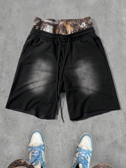TECCULI - Pantalones cortos vaqueros para hombre, estilo retro, informal, versátil, estilo americano, de verano, de sección fina, lavados, estilo urbano, para hombre