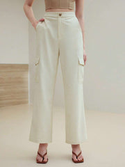PANTALONES DE LINO CON BOLSILLOS INCLINADOS MOTF