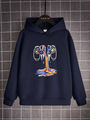 Sudadera con capucha y hombros caídos con estampado de gamepad para niño preadolescente