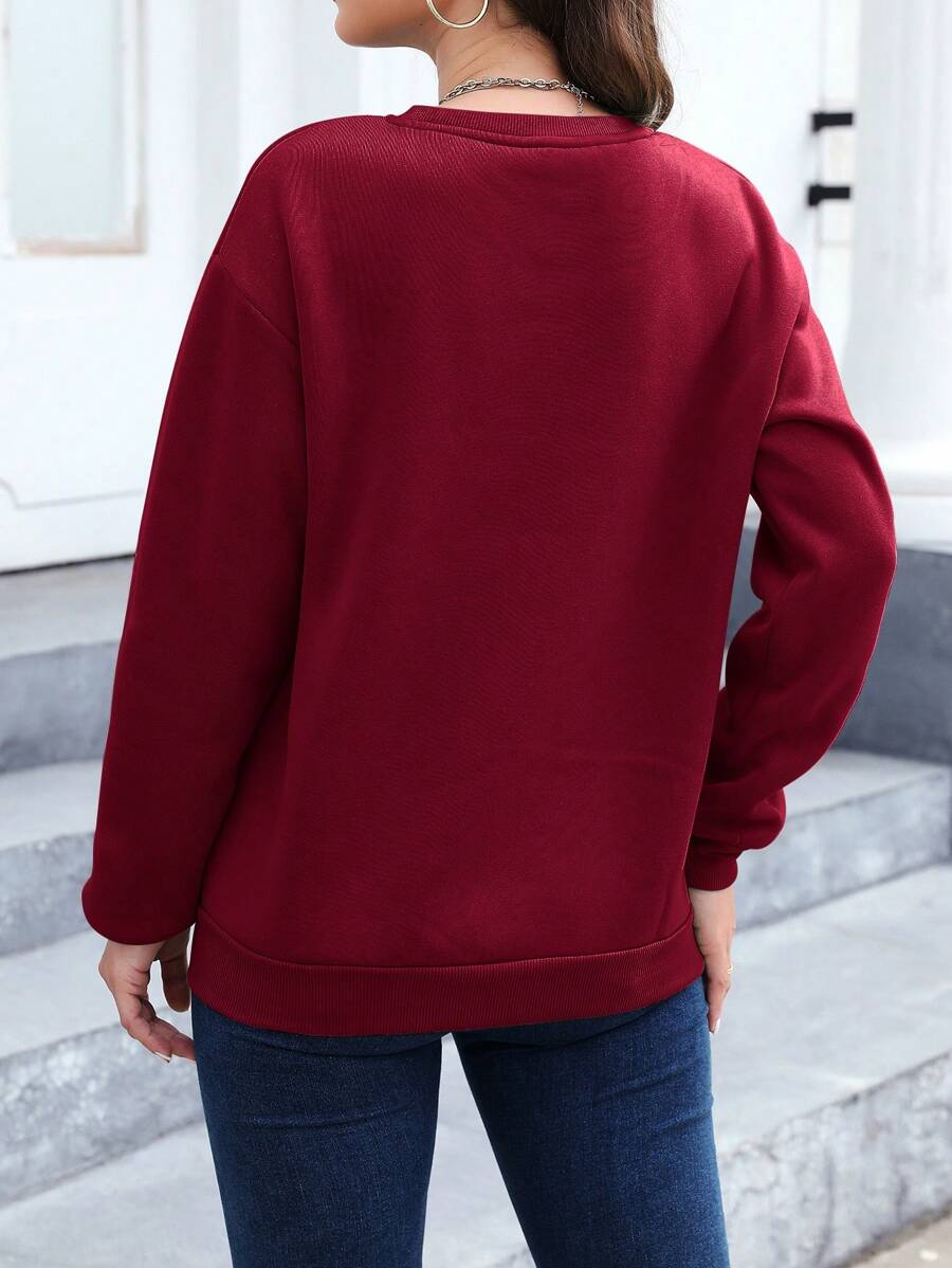 Sudadera con hombros caídos y estampado de corazones de INAWLY, camisetas de manga larga para graduación, atuendos para la vuelta al cole, trajes de profesora para mujer, ropa para la vuelta al cole.