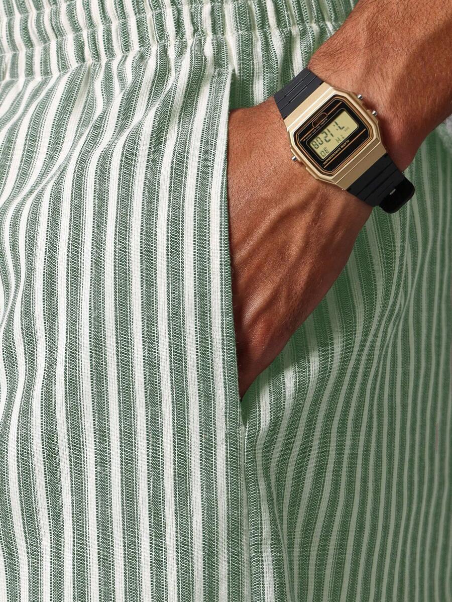 SUMWON Pantalones anchos a rayas para estar por casa, informales, holgados, con cordón, estilo skater, cómodos, para primavera y otoño