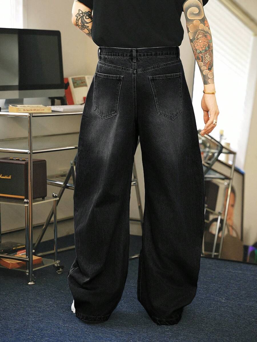 Vaqueros holgados de corte relajado, lavados, estilo retro Y2K, de Manfinity Hypemode, para hombre