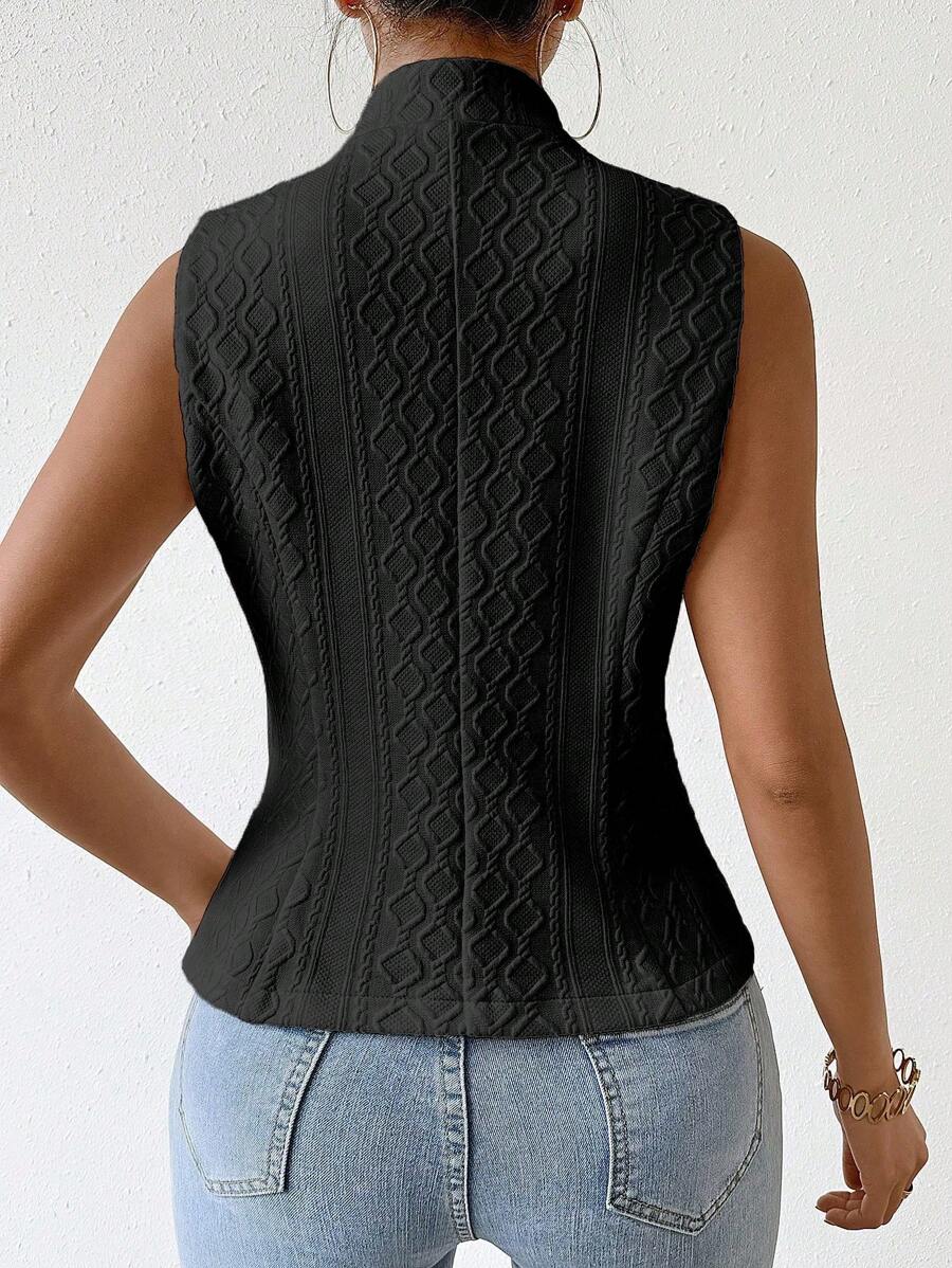 Chaleco de traje de botonadura sencilla para mujer de RosyDaze