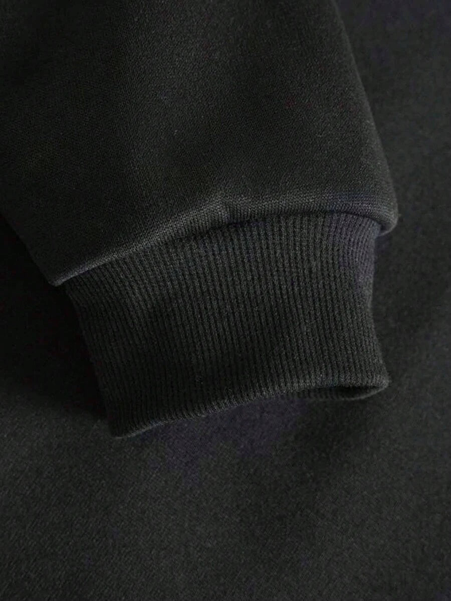 Sudadera polar con capucha y cordón ajustable con eslogan de Manfinity Dauomo para hombre