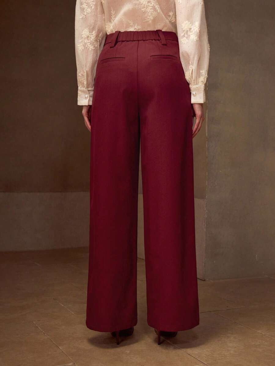 PANTALONES DE TRAJE CON PLISADO Y ALGODÓN DE ALGODÓN MOTF PREMIUM