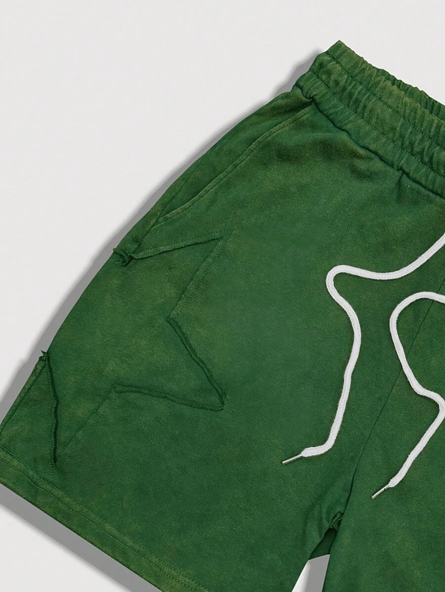 ROMWE MEN Street Life - Pantalones cortos casuales de color liso con bolsillo frontal y lazo para hombre, para uso diario