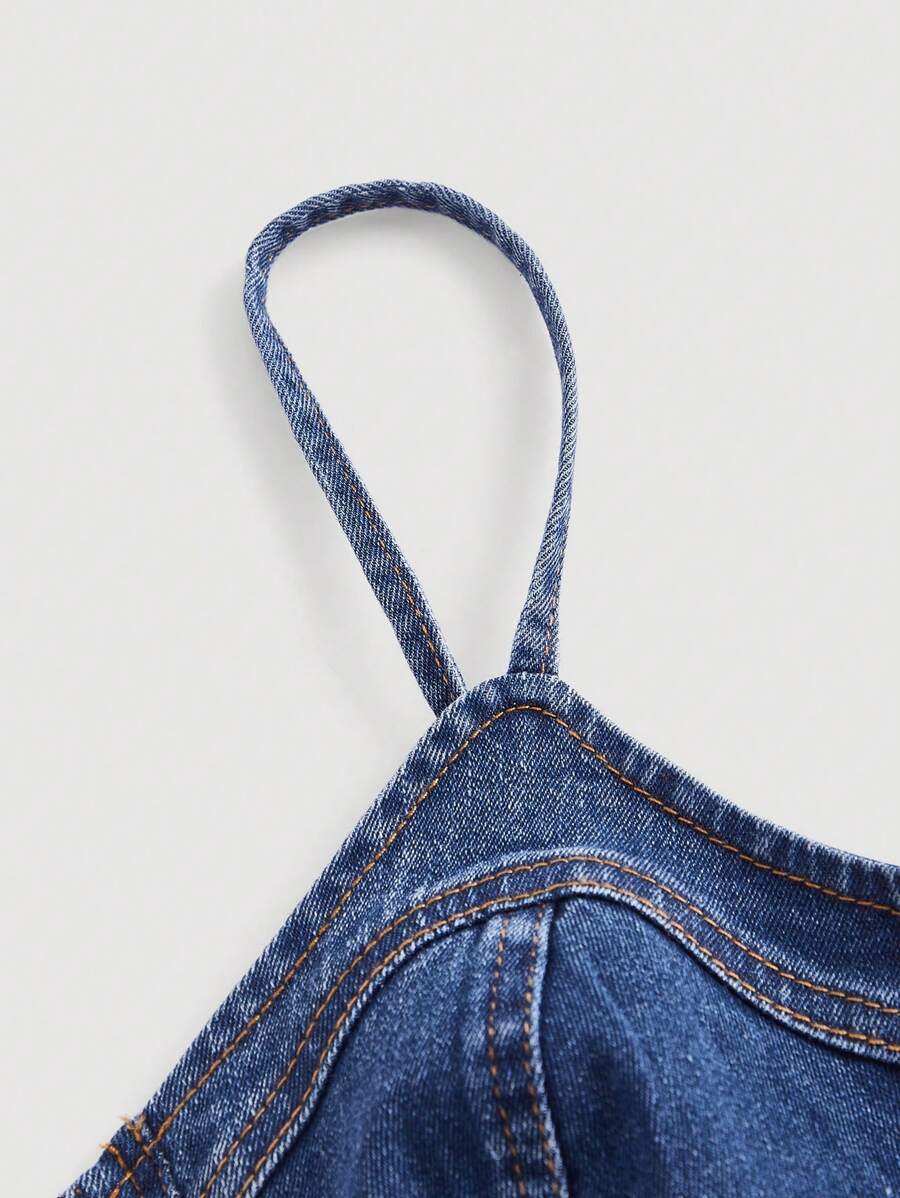 Camisola vaquera informal con cuello con cremallera para mujer MOD