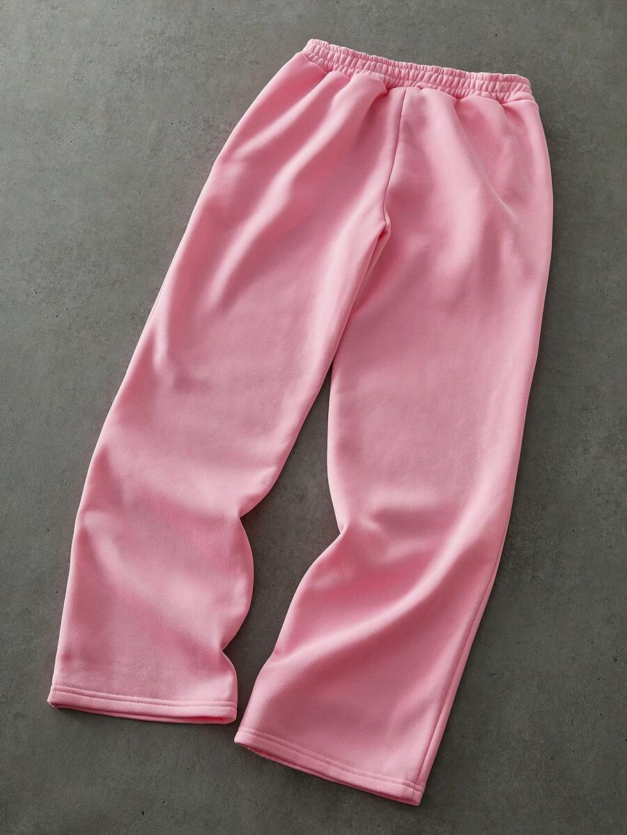 Pantalones deportivos Manfinity Streetrush para hombre, estilo urbano juvenil, con bordado 3D de corazón creativo y telaraña rosa. Diseño de bordado gráfico extragrande.