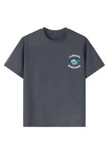 Camiseta informal de manga corta con cuello redondo y estampado divertido para niños preadolescentes, verano
