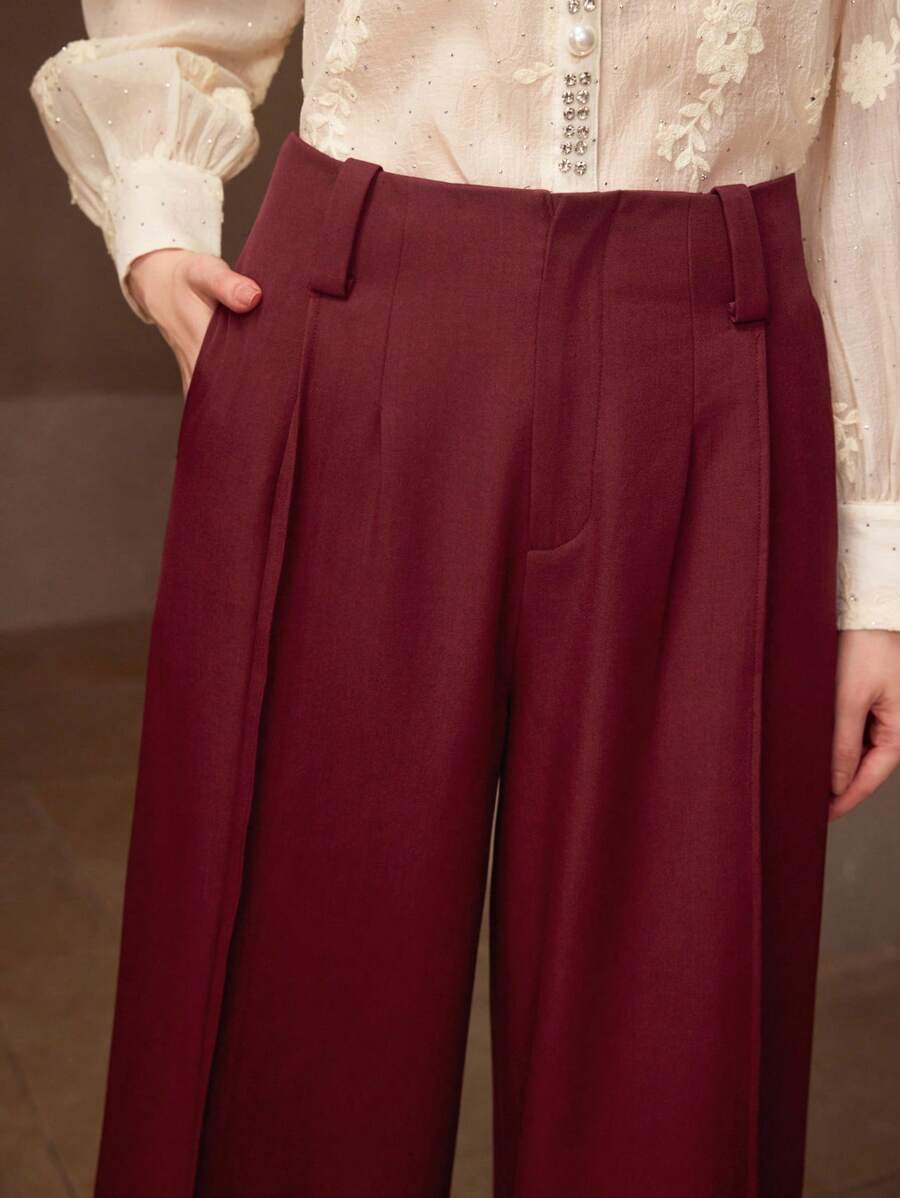 PANTALONES DE TRAJE CON PLISADO Y ALGODÓN DE ALGODÓN MOTF PREMIUM