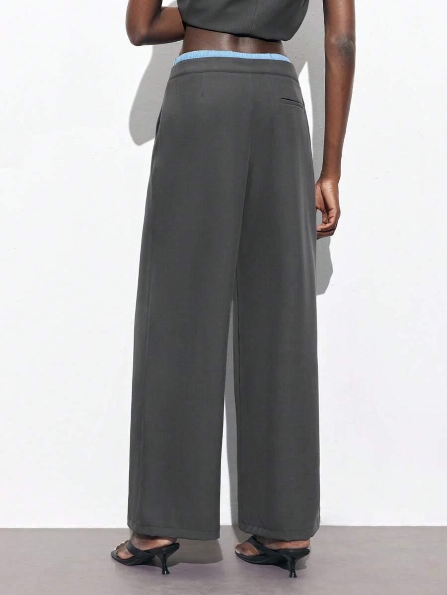 Maija 2025 Verano Nuevo Tejido Mixto Cintura Cordón, Diseño Lazo Pantalones Rectos, Adecuados Para Festivales De Música, Playas, Vacaciones, Casual, Vacaciones Románticas En La Ciudad, Salidas, Bodas, Atuendo De Graduación Fo