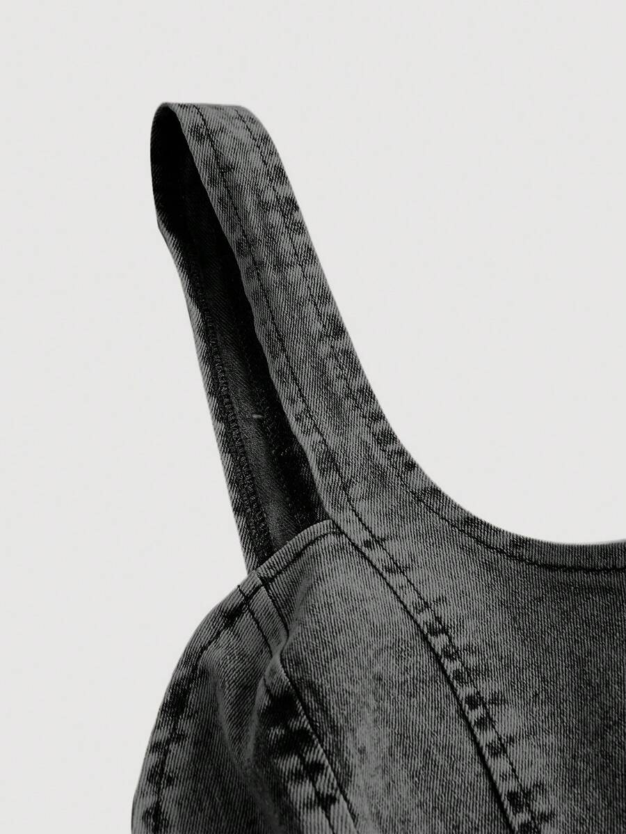 Bustier corto de mezclilla vintage para mujer MOD