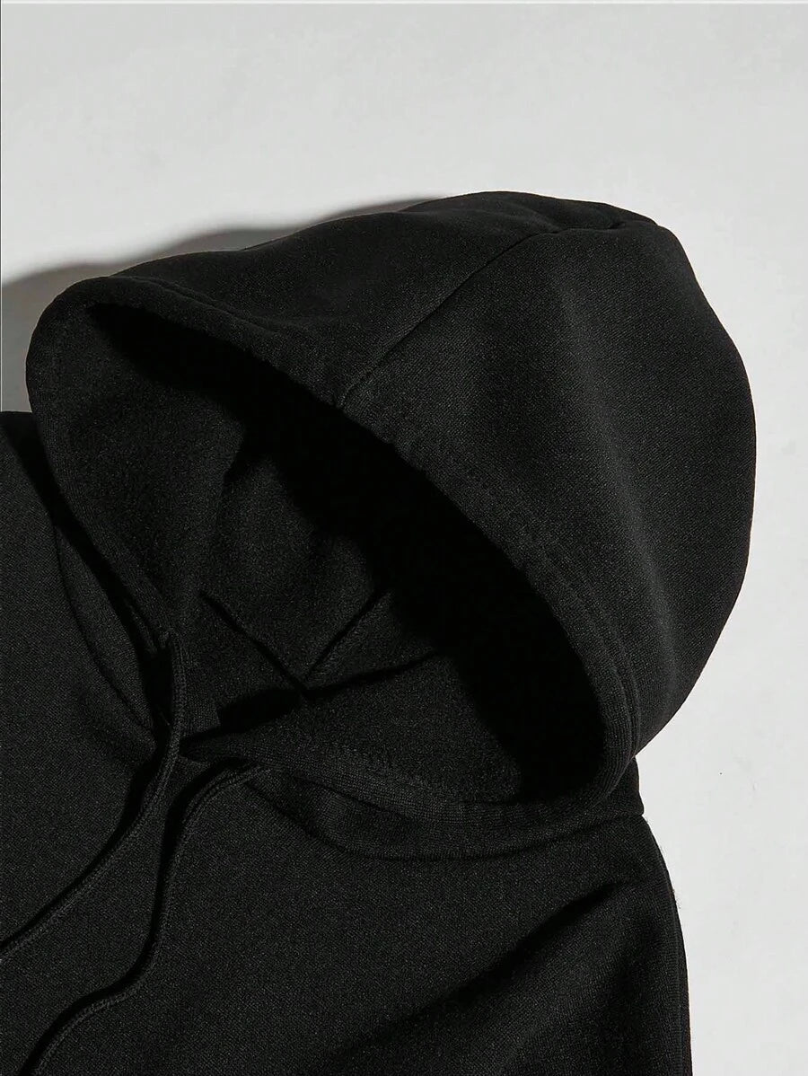 Sudadera polar con capucha y cordón ajustable con eslogan de Manfinity Dauomo para hombre
