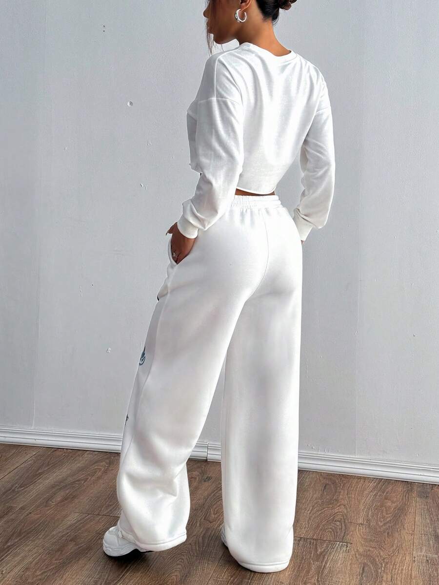 Pantalones deportivos StreetHx con estampado personalizado y cintura con cordón ajustable para graduación, regreso a clases, trajes de maestra para mujer, regreso a clases.
