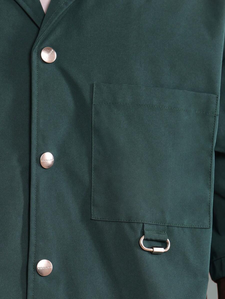 Camisa SUMWON moderna con botones y estampado de mensaje de estilo de vida, estilo urbano, informal, de manga corta, estilo urbano contemporáneo, para verano y otoño.