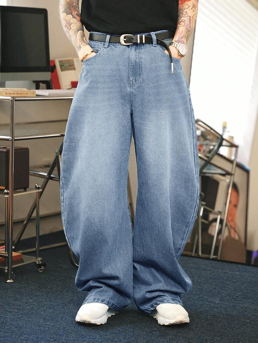 Vaqueros holgados de corte relajado, lavados, estilo retro Y2K, de Manfinity Hypemode, para hombre