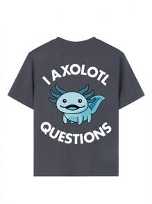 Camiseta informal de manga corta con cuello redondo y estampado divertido para niños preadolescentes, verano