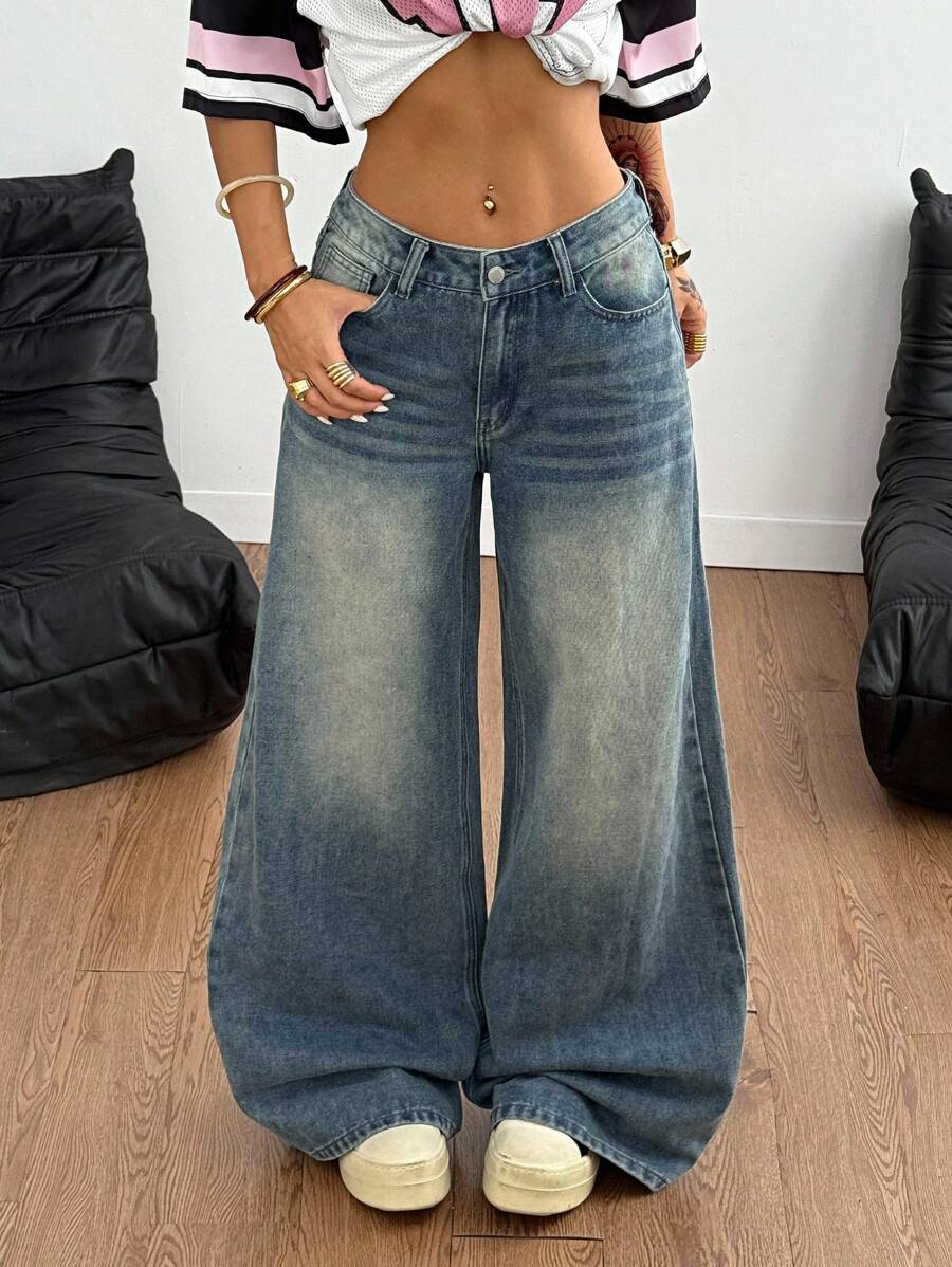 Coolane - Vaqueros casuales y versátiles para mujer con bolsillos, pantalones anchos y holgados, conjuntos de verano para mujer, color caqui