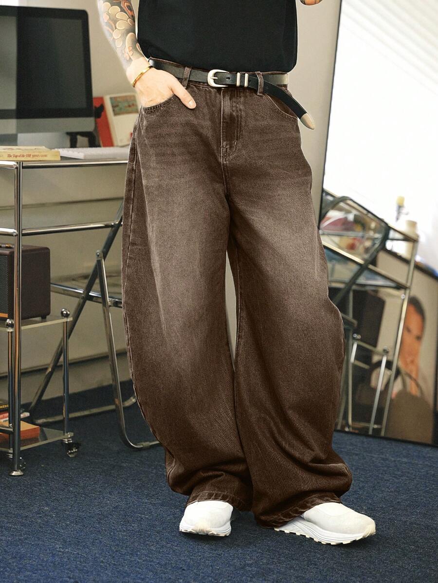 Vaqueros holgados de corte relajado, lavados, estilo retro Y2K, de Manfinity Hypemode, para hombre