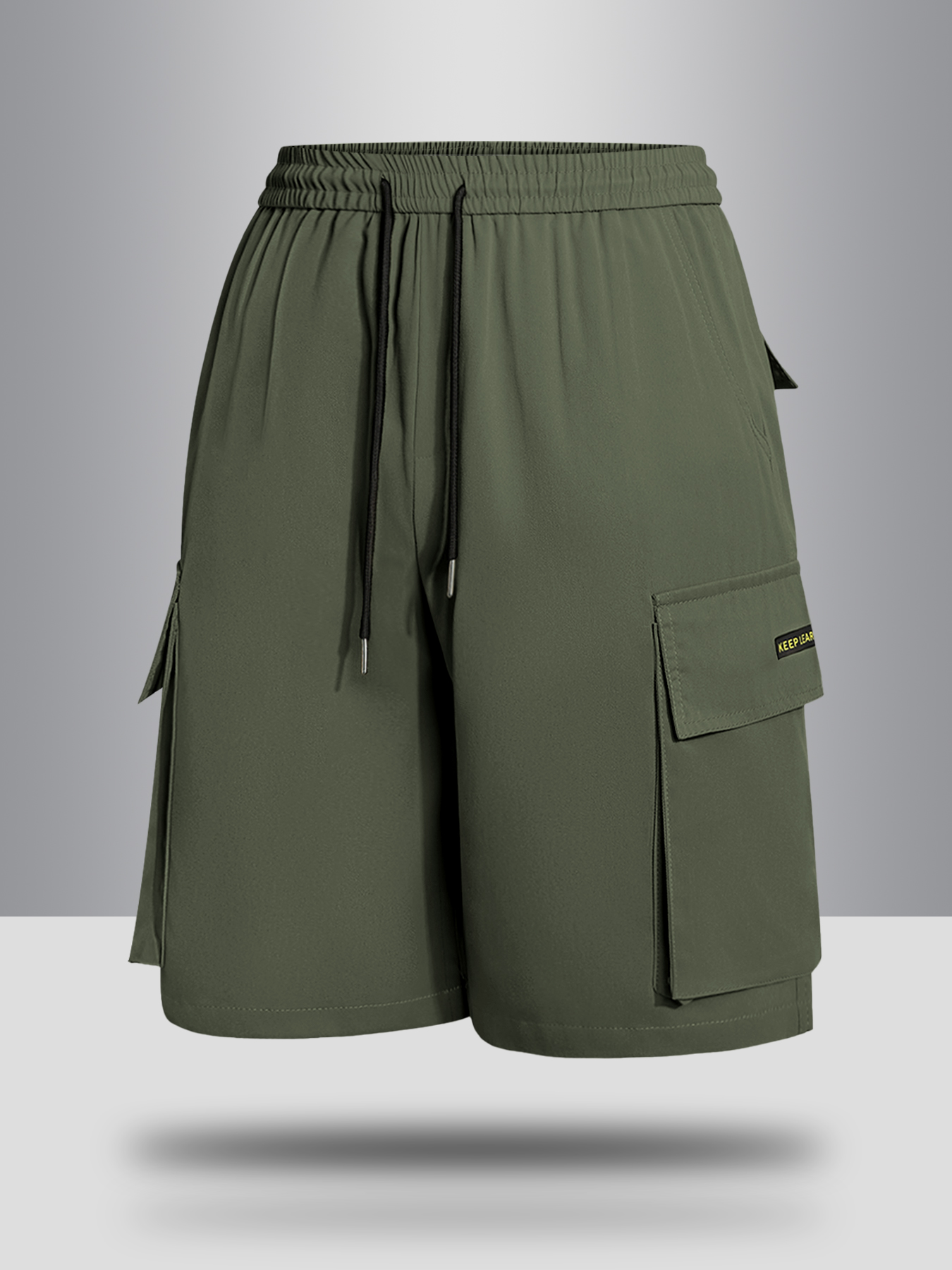 Pantalones cortos casuales TECCULI Manfinity Dauomo para hombre, con cintura con cordón ajustable y bolsillos cargo, para la vuelta al cole
