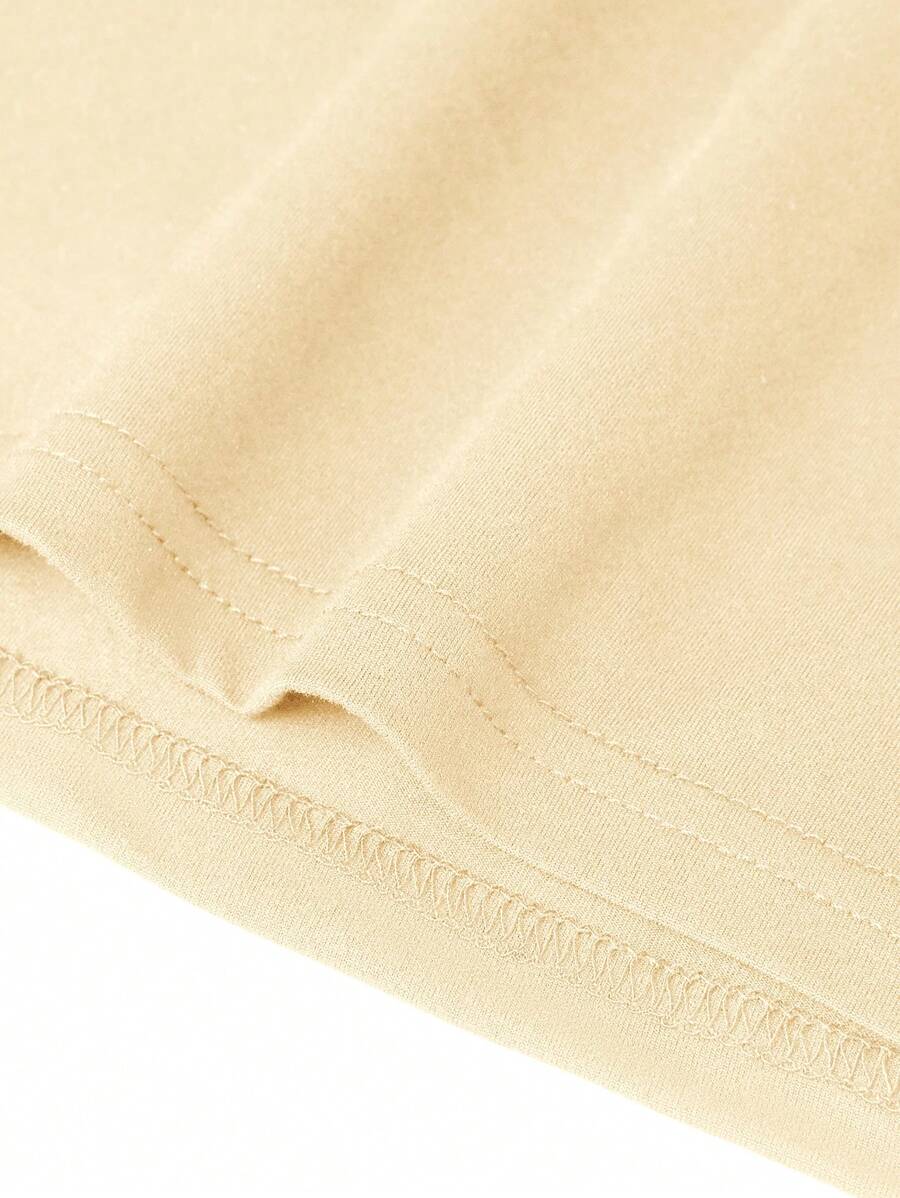 Camiseta informal de manga corta con cuello redondo y estampado de letras azules para niño preadolescente, verano