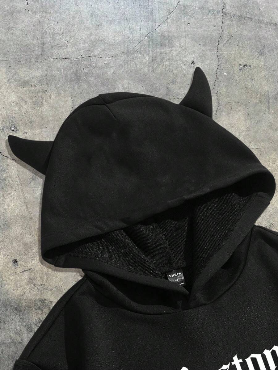 Sudadera de punto con capucha y estampado de letras Boston para hombre de AXEPEAK, ideal para primavera y otoño, sudadera de manga larga estilo rapero para salir, estilo urbano.