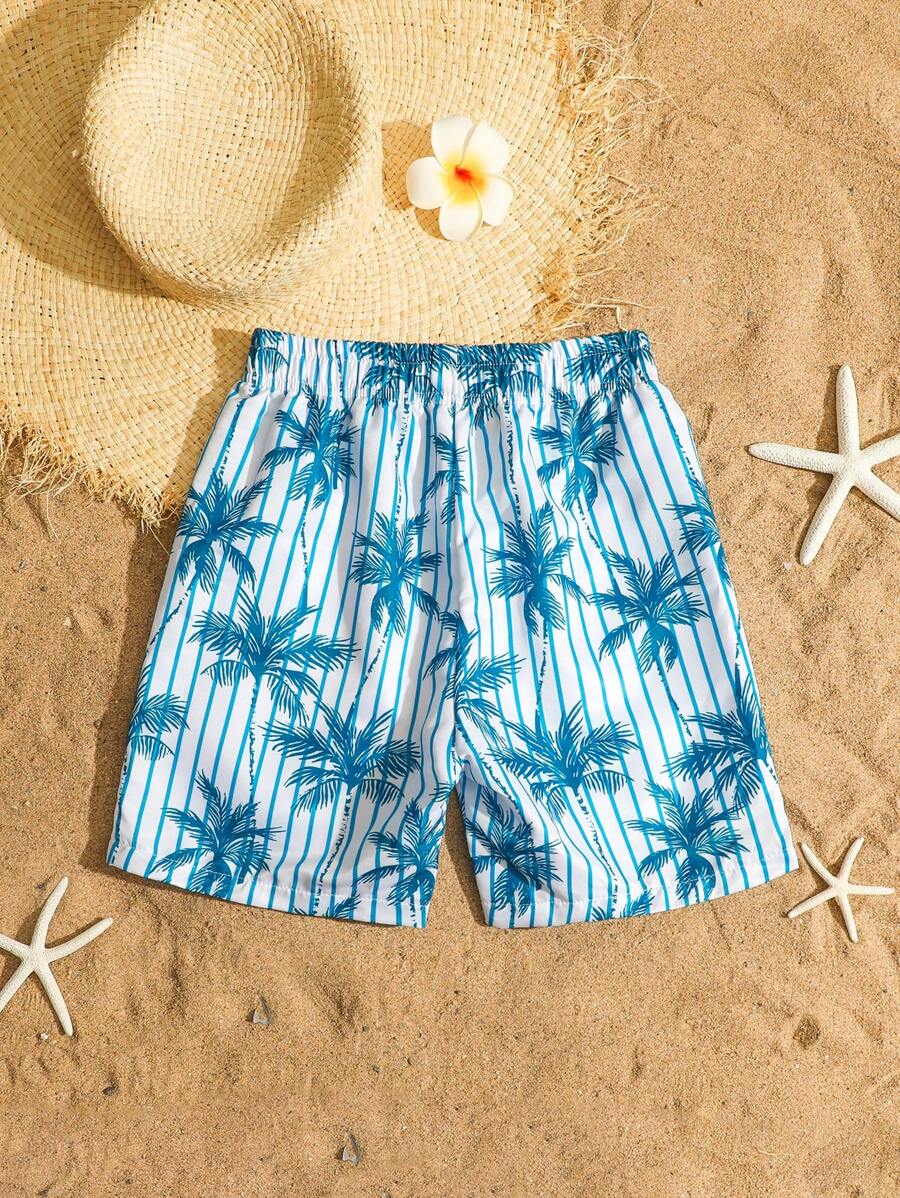 Bañador para niños preadolescentes, estampado de plátano, tejido, pantalones cortos de playa, ropa de playa para niños