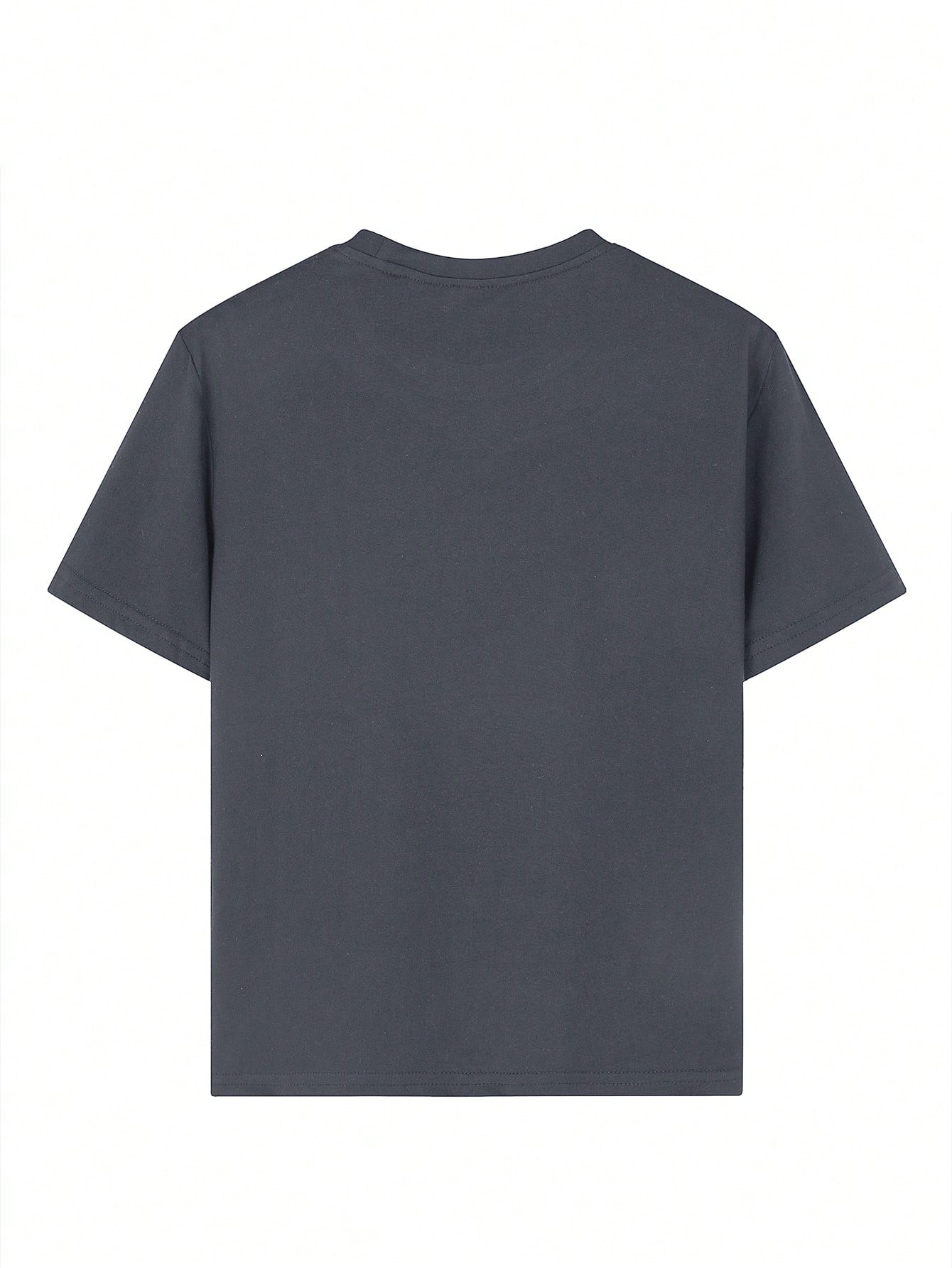 Camiseta informal de manga corta con cuello redondo y estampado gráfico para niña, ideal para estudiantes de verano. Diseño artístico que inspira imaginación y autoexpresión.