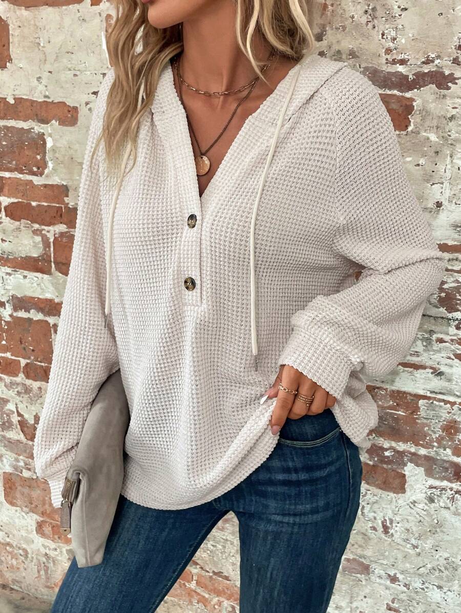 Sudadera informal con capucha y manga larga de color liso para mujer de Emery Rose. Ideal para graduaciones y regreso a clases.