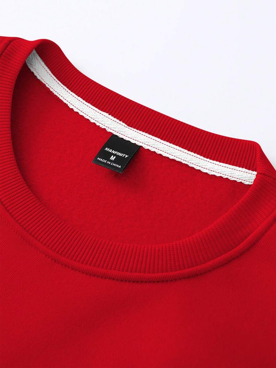 Sudadera minimalista con estampado de palmas y cuello redondo de manga larga para hombre Manfinity LEGND, ideal para uso diario informal.