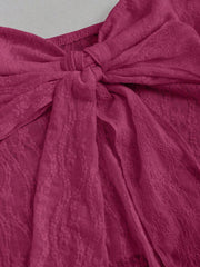 Sweetra - Top corto de verano para mujer con cuello halter y lazo frontal liso, estilo Y2K