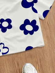 Camisa casual de manga corta con estampado floral para hombre de Manfinity Joysei, top corto para hombre, top floral para hombre, top estampado de gran tamaño para hombre