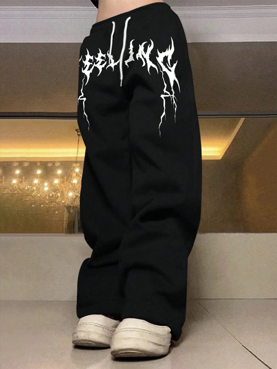 Pantalones deportivos Manfinity Streetrush para hombre, estilo urbano juvenil, con bordado 3D de corazón creativo y telaraña rosa. Diseño de bordado gráfico extragrande.