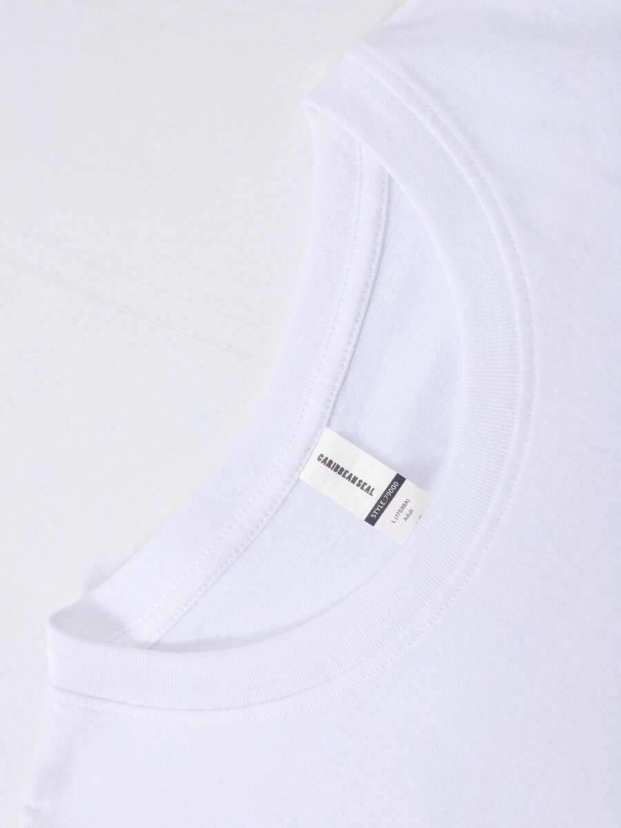 Camiseta de algodón para hombre con estampado "Dios abrirá la puerta" - Azul marino, cuello redondo informal, manga corta, versión holgada, ideal para viajes y uso casual, cómoda y moderna para el día a día.