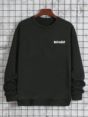 Sudadera minimalista con estampado de palmas y cuello redondo de manga larga para hombre Manfinity LEGND, ideal para uso diario informal.