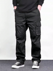 TECCULIManfinity Homme - Pantalones cargo rectos de color liso para hombre, pantalones cargo holgados para hombre, pantalones cargo para hombre, pantalones cargo para hombre, regreso a clases