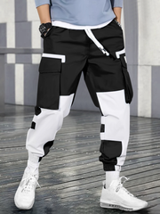 Pantalones cargo casuales TECCULI para hombre: multibolsillos, corte holgado, para trabajar, actividades al aire libre, senderismo, jogging y ropa de calle.