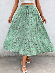 Falda con nudo en la cintura y estampado floral Clasi