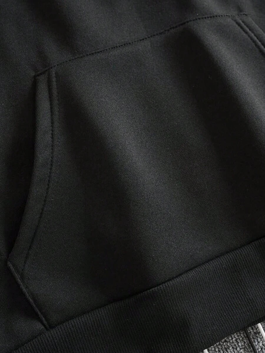 Sudadera polar con capucha y cordón ajustable con eslogan de Manfinity Dauomo para hombre