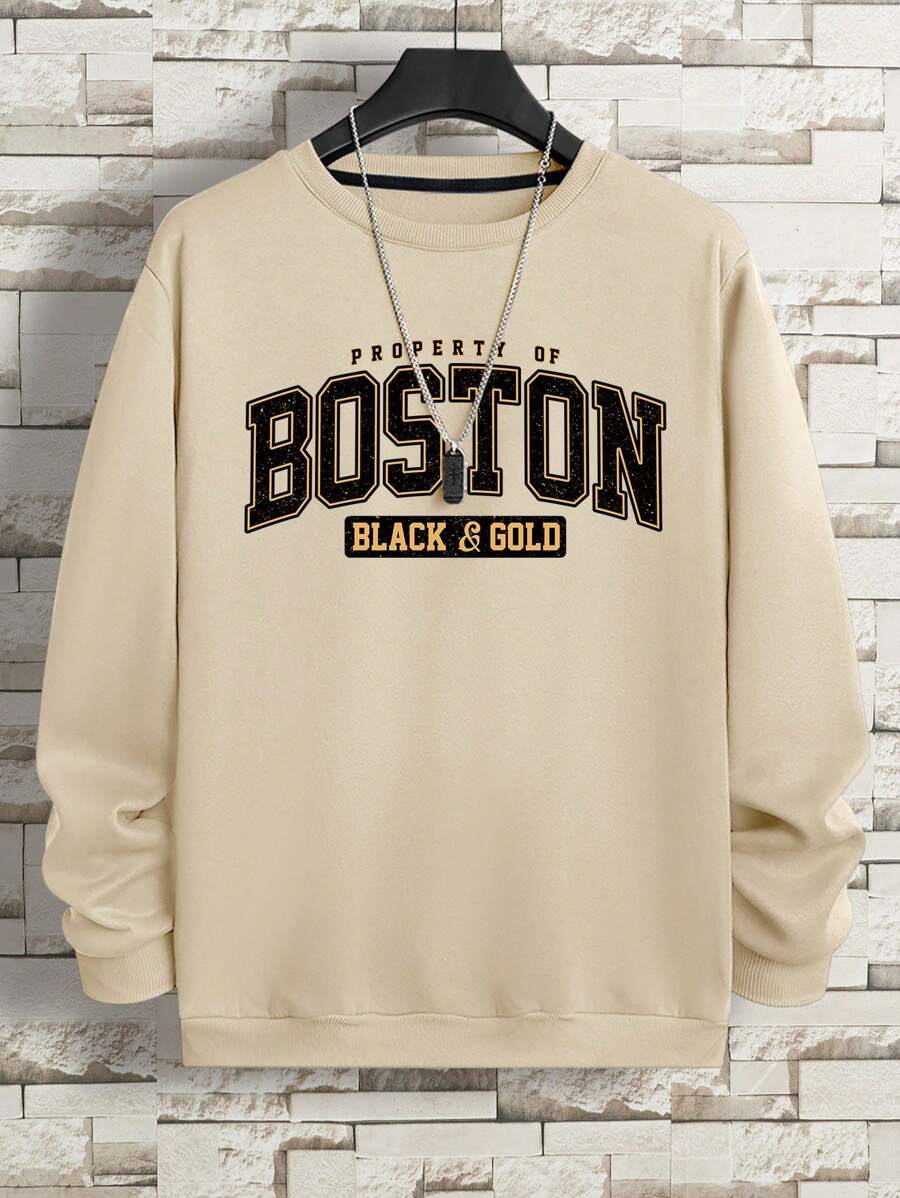 Sudadera térmica con forro y estampado de letras para hombre Manfinity Dauomo