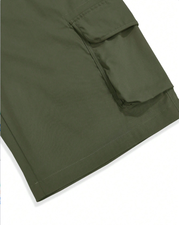 Pantalones cortos cargo holgados TECCULI Manfinity Homme para hombre con bolsillos laterales con solapa, ideal para la vuelta al cole.
