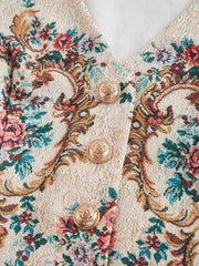 Chaleco con botones metálicos de princesa de palacio retro MOD, ropa de mujer para otoño e invierno, ideal para playa, fiesta, regreso a casa, brunch, para invitada de boda, elegante, vintage, para profesora de trabajo, dinero antiguo.
