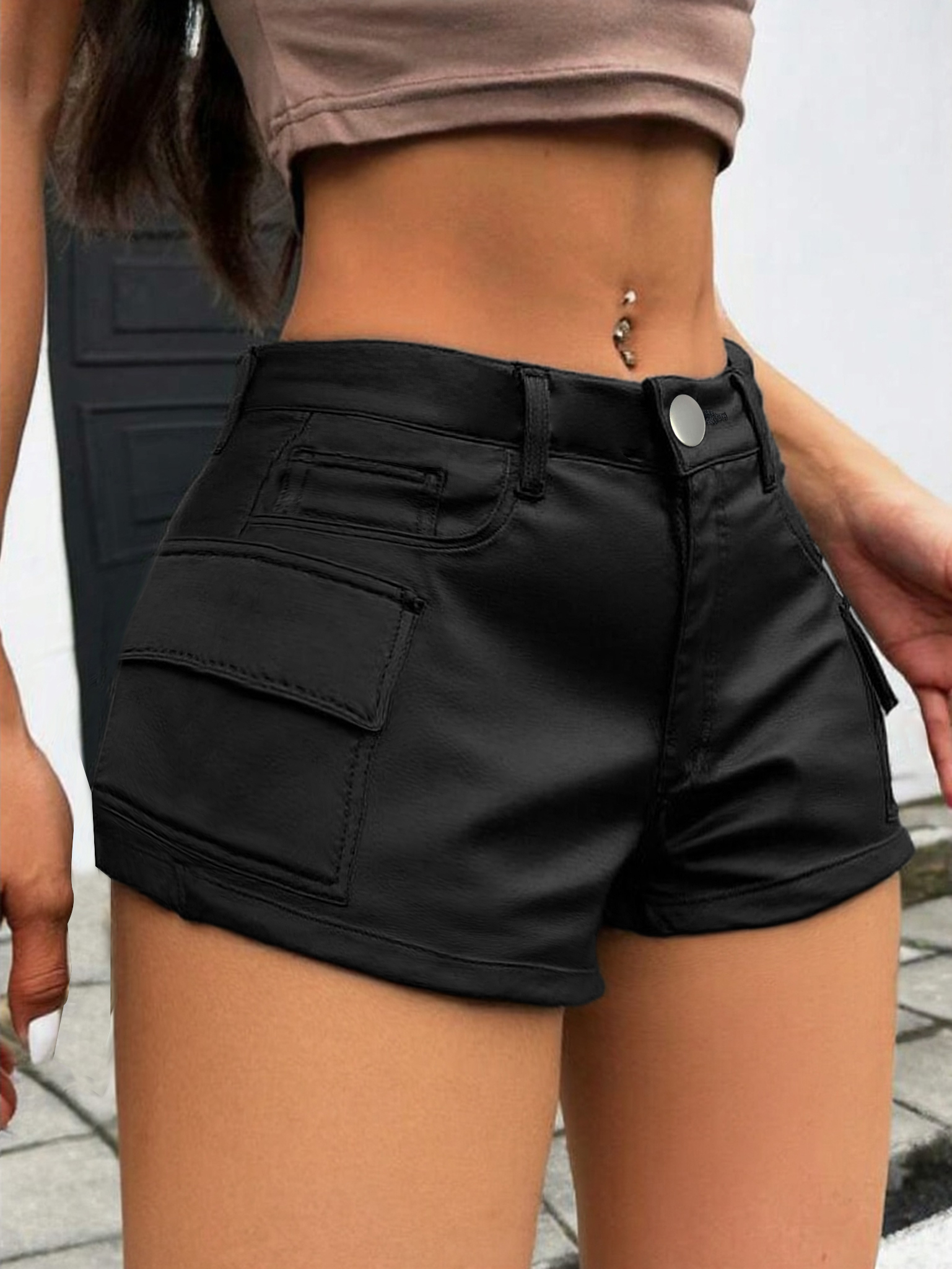 Shorts vaqueros casuales multibolsillos TECCULI ICON para mujer