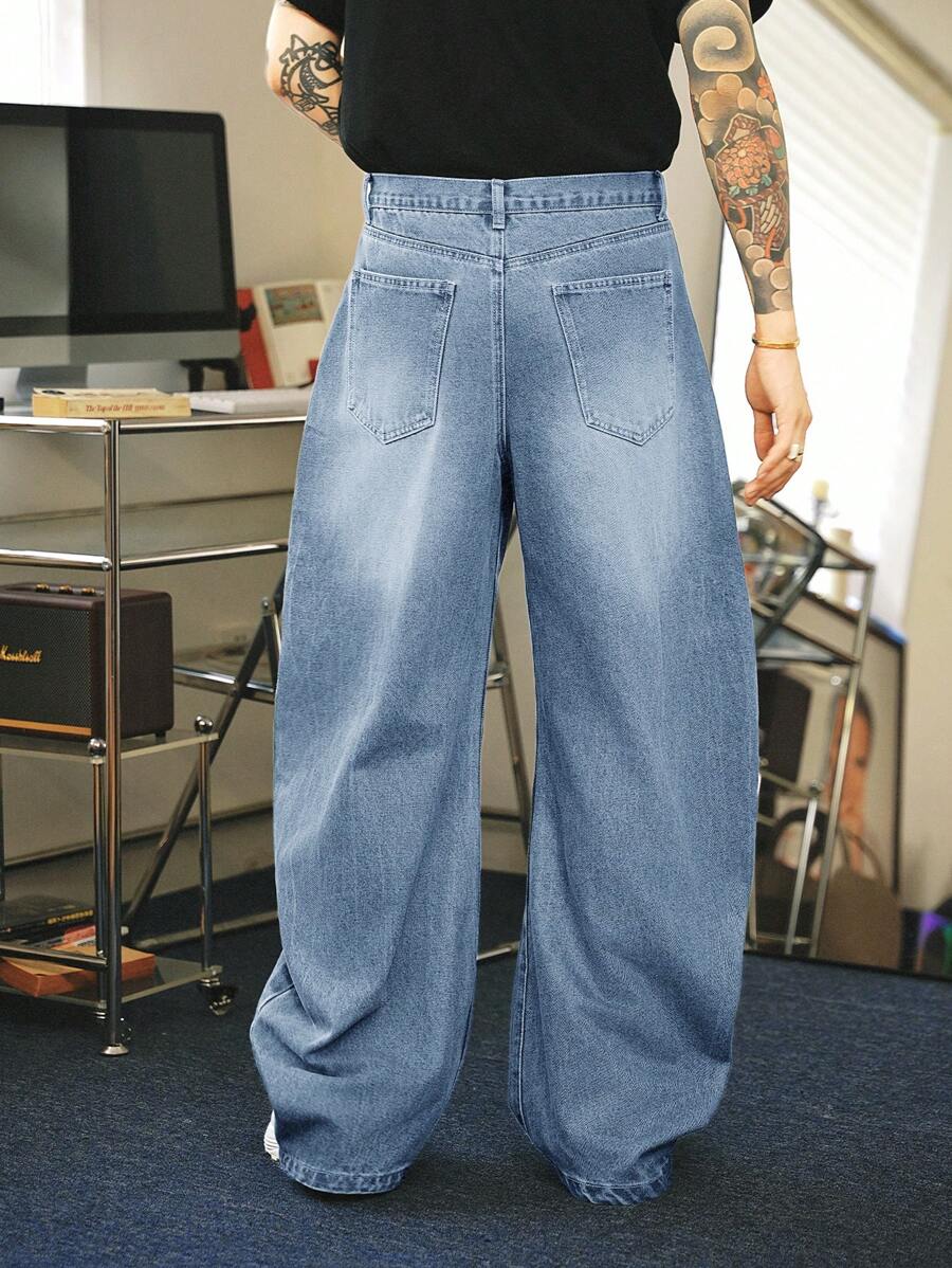 Vaqueros holgados de corte relajado, lavados, estilo retro Y2K, de Manfinity Hypemode, para hombre