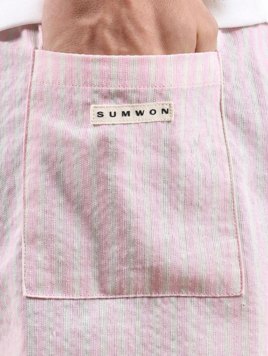 SUMWON Pantalones anchos a rayas para estar por casa, informales, holgados, con cordón, estilo skater, cómodos, para primavera y otoño