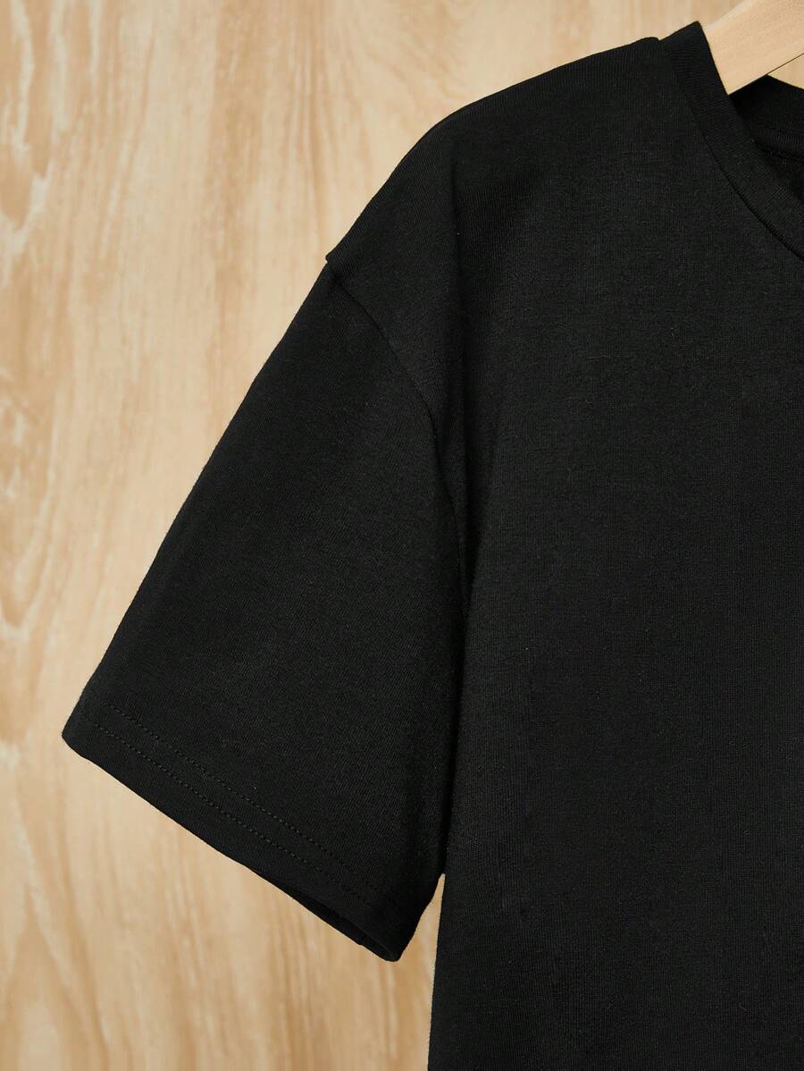 Camiseta y pantalones cortos playeros con estampado de cocoteros para niños preadolescentes