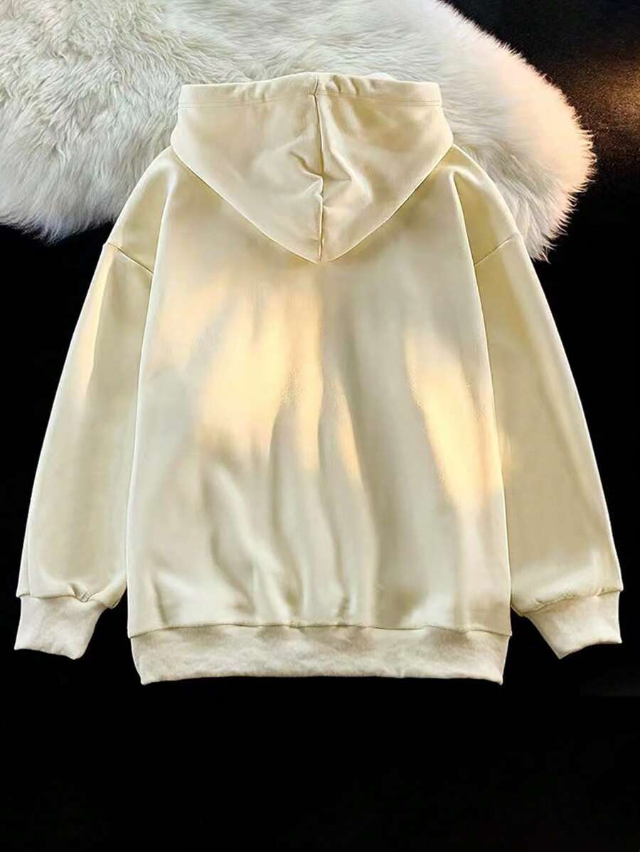 Sudadera deportiva holgada Manfinity para hombre con capucha, cremallera y cordón ajustable, diseño de dragón chino y letras, manga larga, ideal como regalo para amigos, esposos y novios.