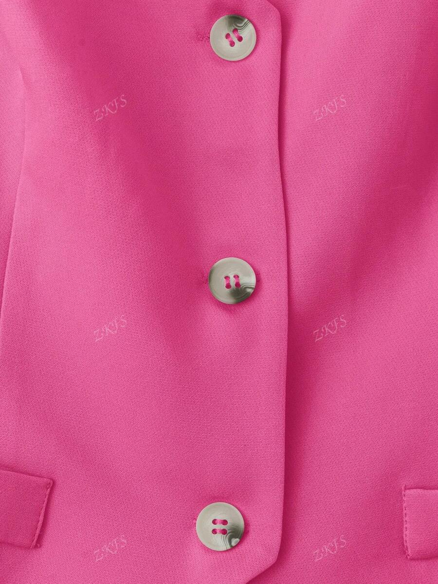 Chaqueta elegante de traje sin mangas con cuello en V para mujer, chaleco con botones delanteros de moda para todas las estaciones.