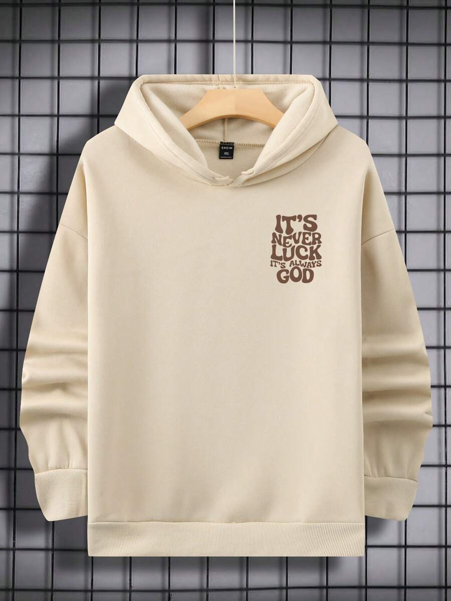 Sudadera con capucha con estampado sencillo Manfinity Dauomo para hombre